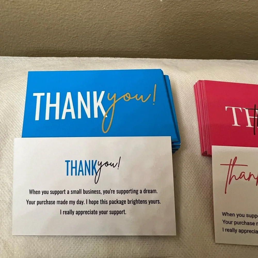 Thank You card 2 Side Massage Set Of 50